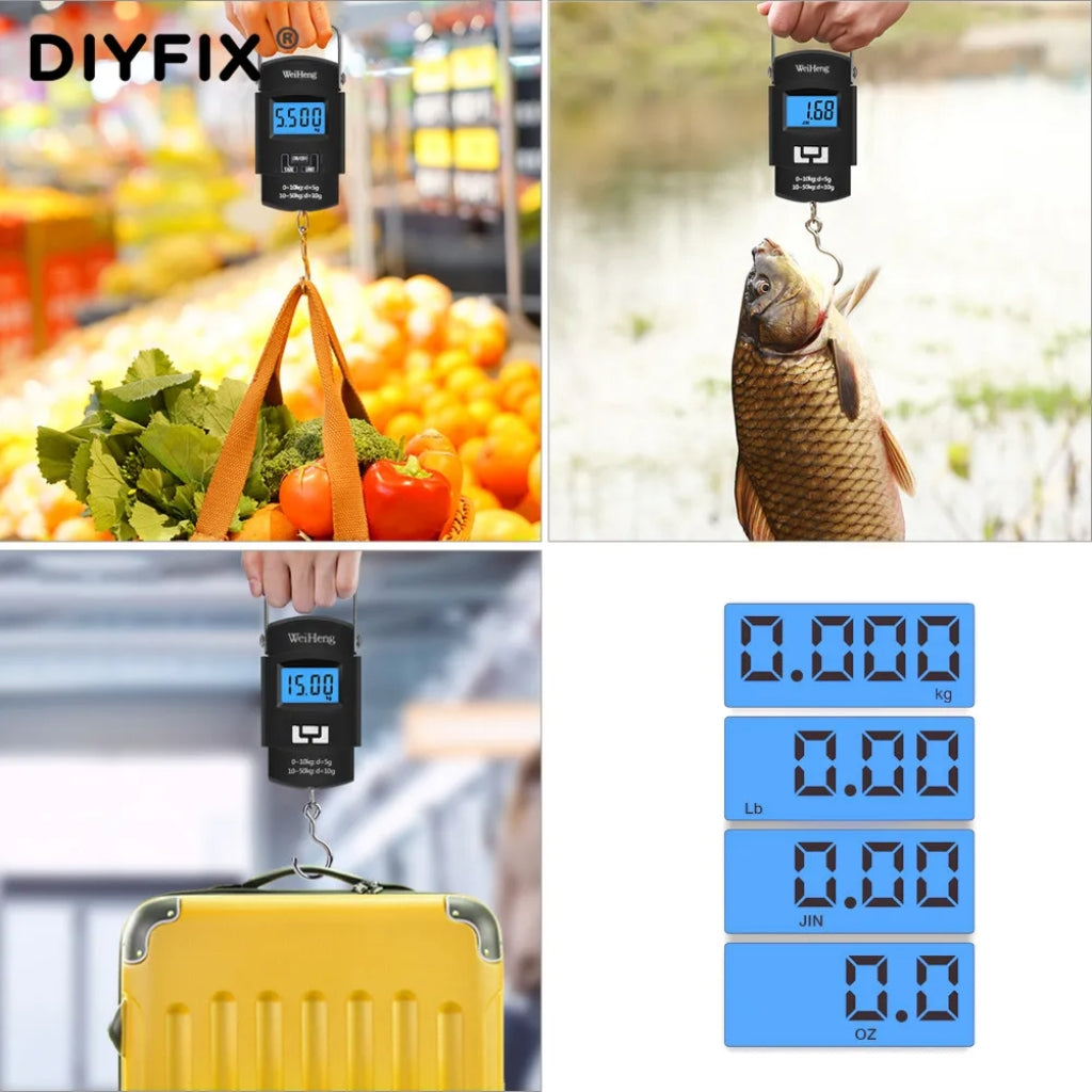 Balance à bagages numérique portable avec écran LCD 50KG/10G WH-A08