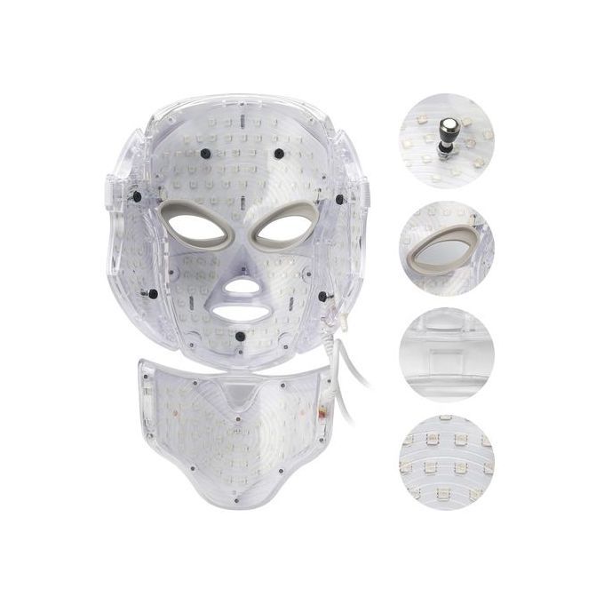 Masque facial photonique LED rajeunissement de la peau, thérapie des rides, 7 couleurs Visage Cou