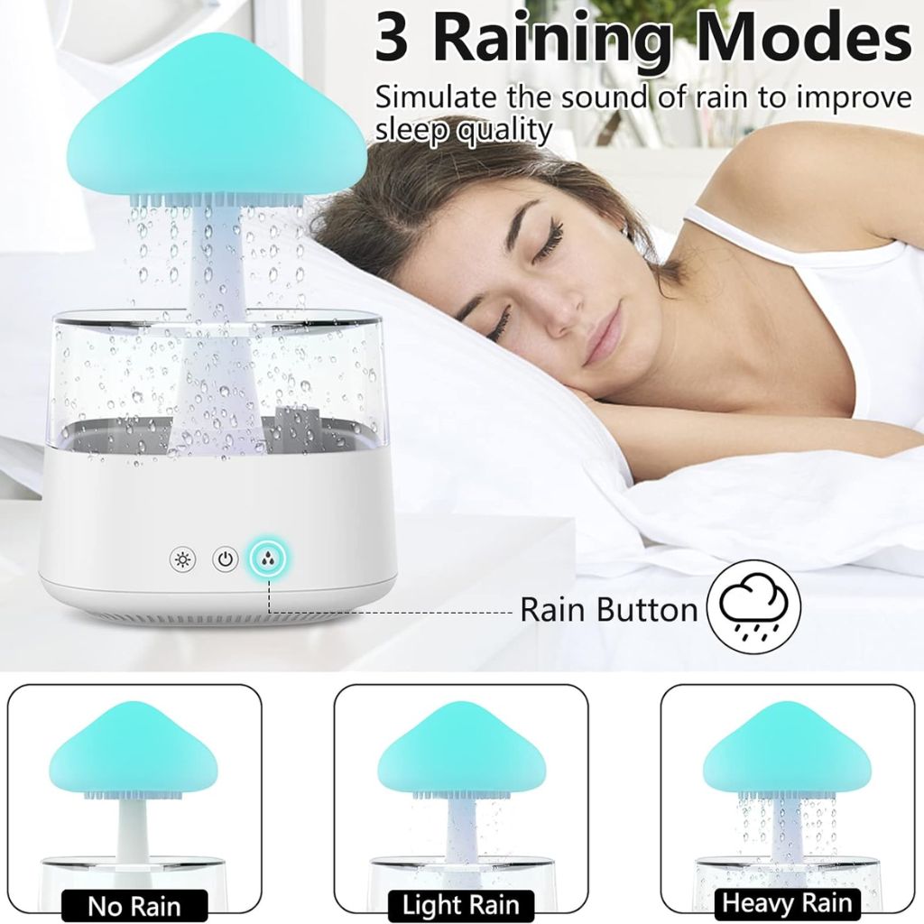 Diffuseur d'Huiles Essentielles Nuage Pluie 300ml et Bluetooth Speaker – معطر بشكل غيمة ممطرة و مكبر صوت بلوتوث