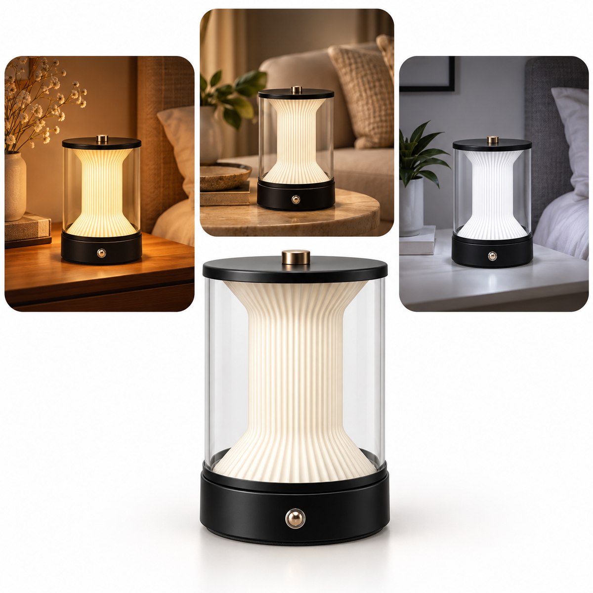 Lampe de Table Cylindrique LED Sans Fil 1101-3 - مصباح طاولة إسطواني لاسلكي حديث