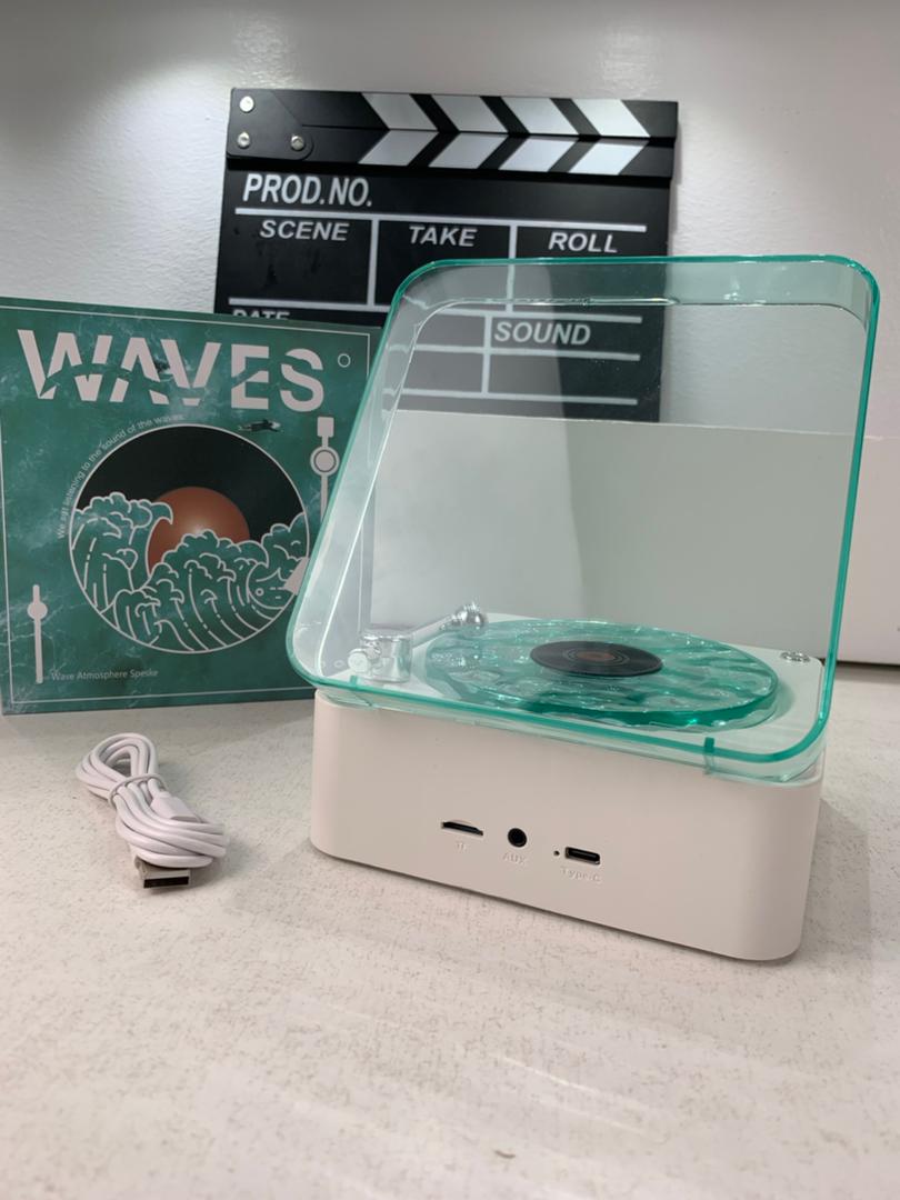 Lecteur Vinyle Sans Fil Bluetooth avec Effet Lumineux RVB – مكبر صوت بلوتوث
