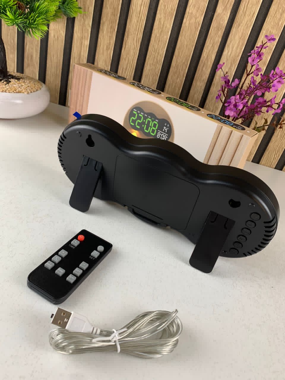 Horloge murale numérique à LED avec télécommande YX-2808 – ساعة حائط مع إضاءة مدمجة