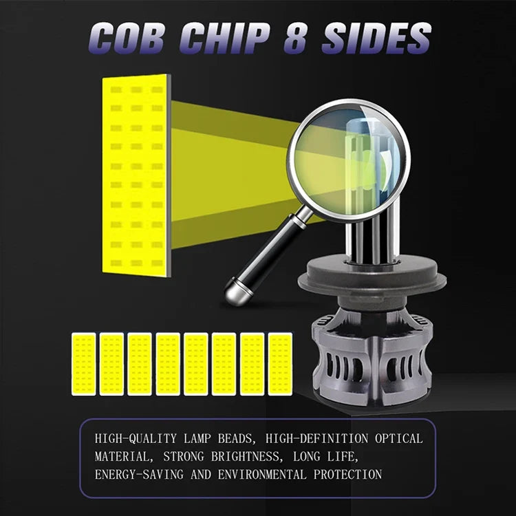 Kit Lampe de phare F6 H4 LED 6 Directions 6500K - مصابيح إضاءة أمامية للسيارات