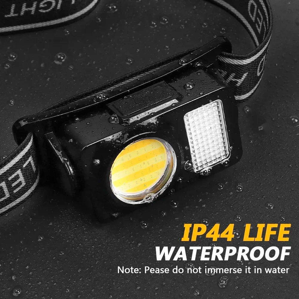 Lampe Frontale LED Rechargeable USB avec Inclinaison et Bandeau Réglables - مصباح رأس قابل للشحن بقوة 1000 لومن