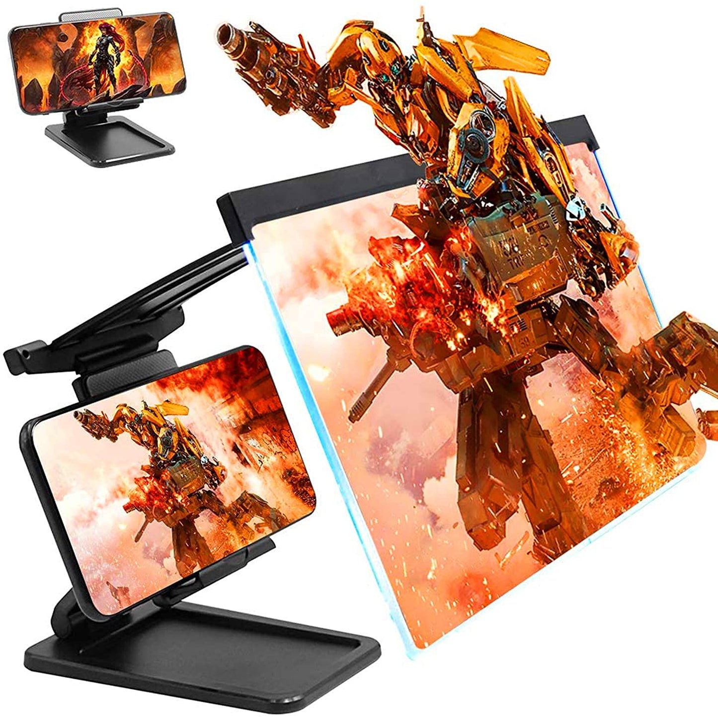 Amplificateur d'écran 3D avec support de téléphone portable 12 pouces - تنزوت