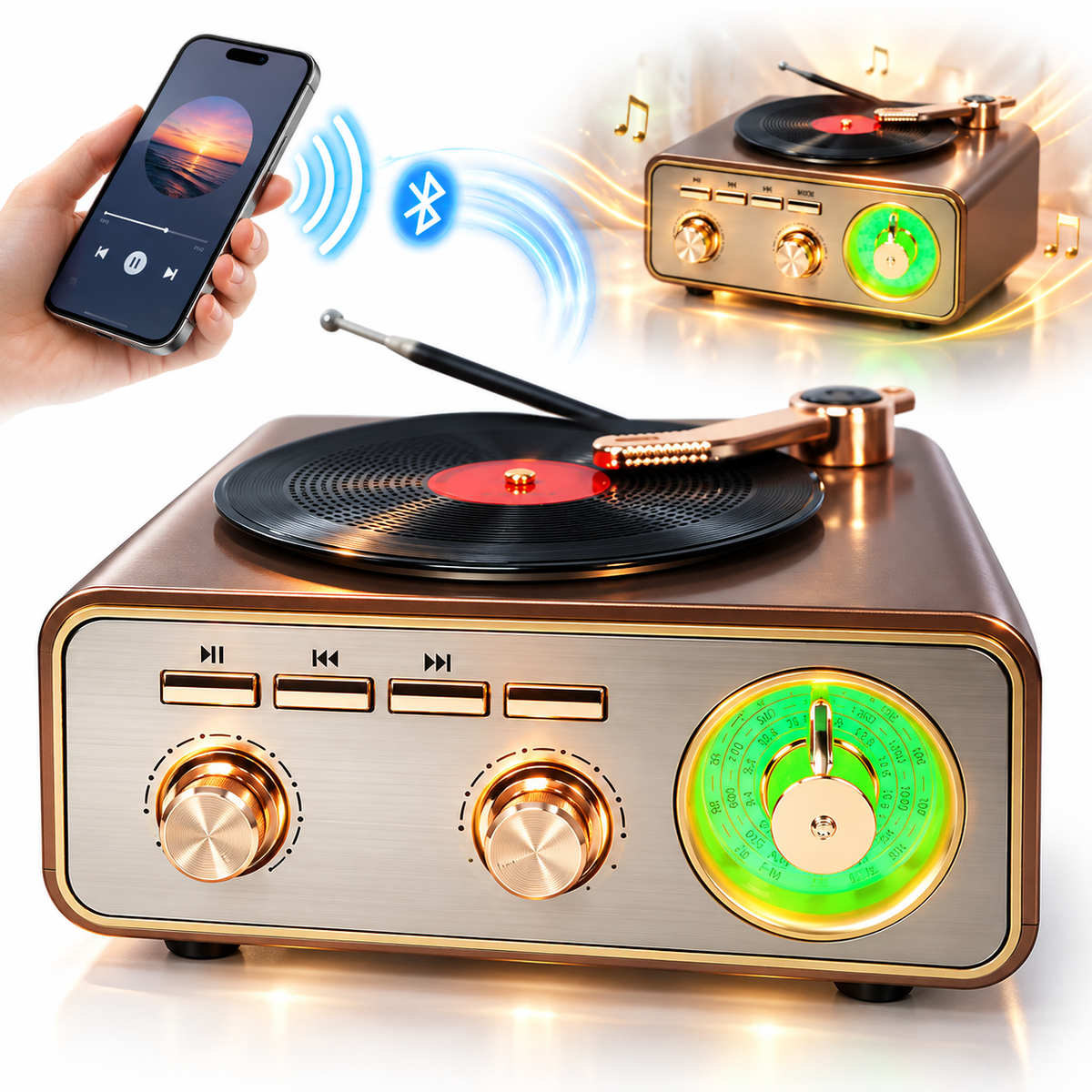 Radio Rétro Bluetooth Portable FM/AM/SW avec USB et TF MD-1217BT - راديو كلاسيكي محمول بخاصية البلوتوث