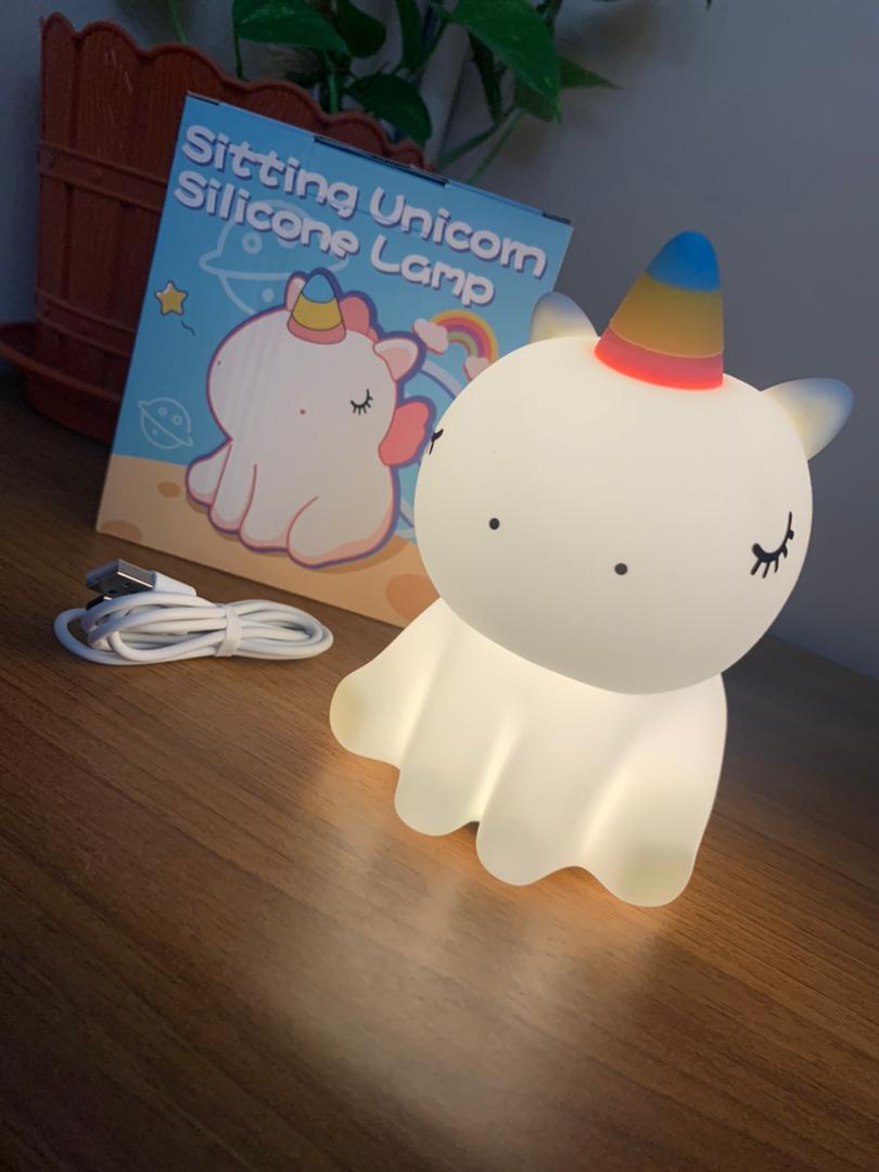 Veilleuse en Silicone Forme Unicorne pour Chambre d’enfant Rechargeable