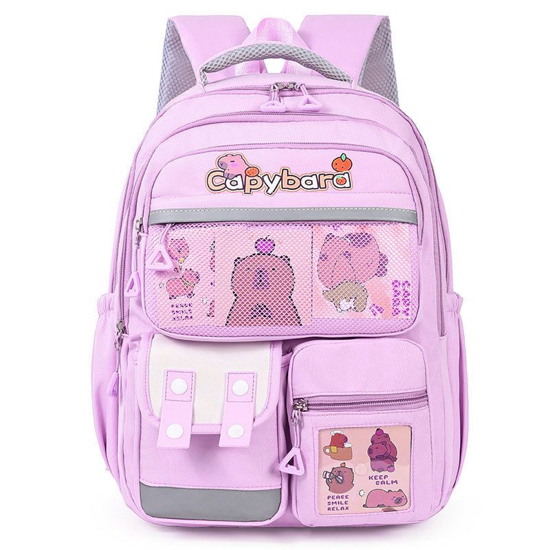 Sac-Dos-Enfant-Kawaii-Capybara-Rose-حقيبة-ظهر-للأطفال-وردي.png