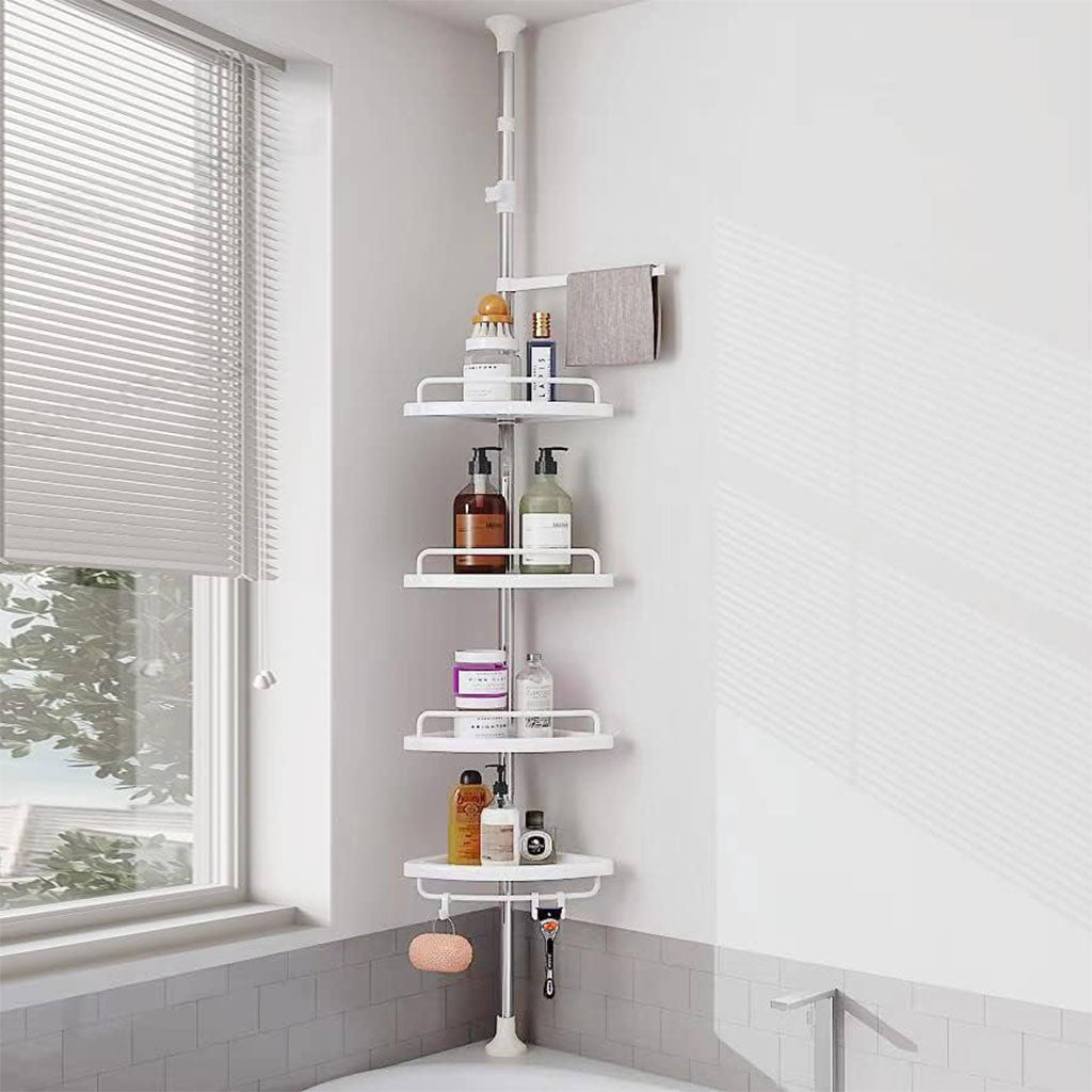 Étagère de douche d’angle à 4 niveaux réglable 320cm – رف حمام قابل للتعديل تنزوت