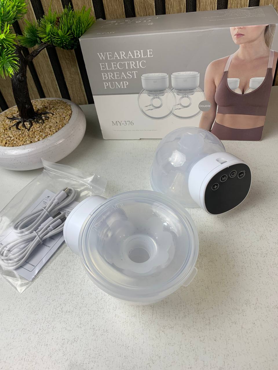 Double Tire Lait Electrique Mains Libres MY-376 3 Modes 9 Niveaux - جهاز إستخراج الحليب 2 قطع