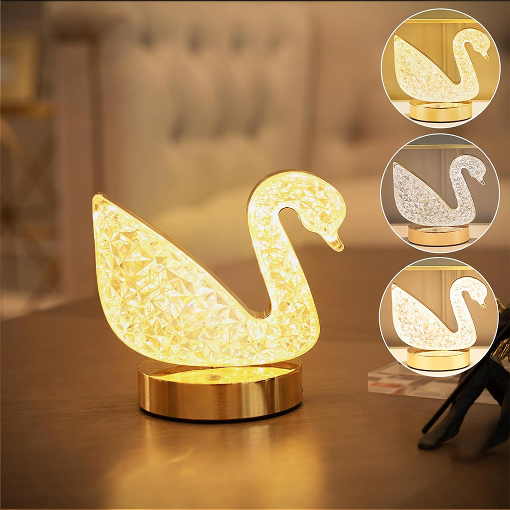 Lampe de Table et Veilleuse à Intensité Variable en Crystal