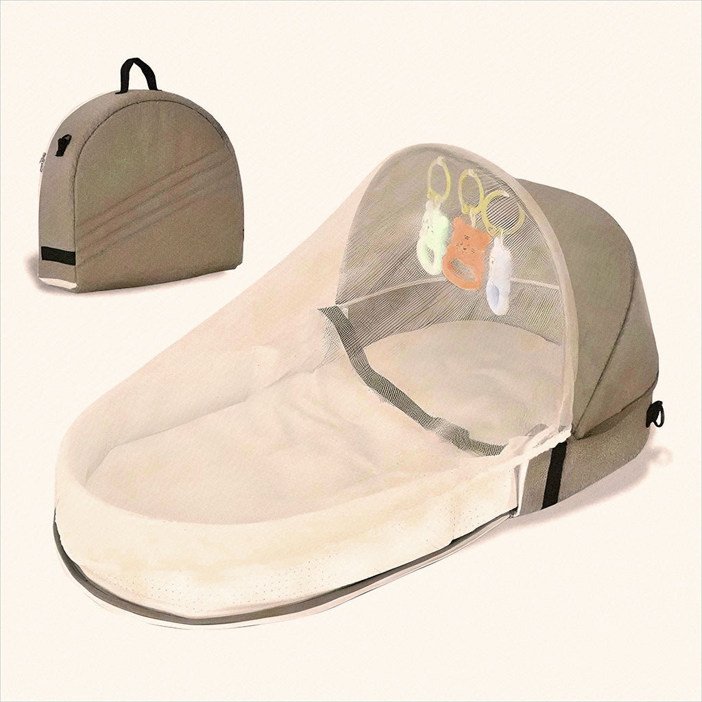 Lit et sac à langer pour enfants avec moustiquaire et auvent – سرير أطفال سهل النقل مع ناموسية مدمجة