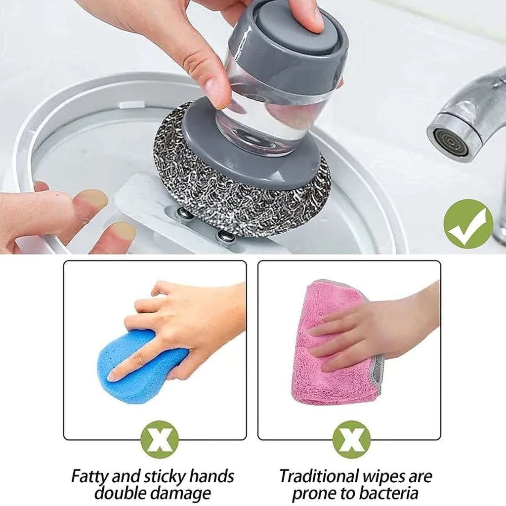 Brosse à Main avec Distributeur de Savon pour Cuisine – فرشاة يدوية بموزع صابون للمطبخ