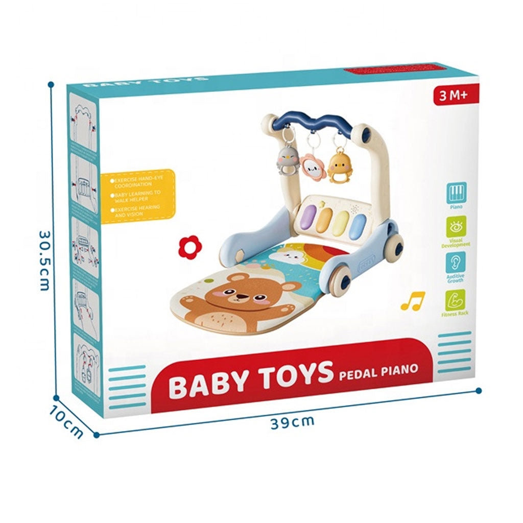 Tapis d’éveil et Trotteur avec piano 3en1 pour enfants – بساط ألعاب ومشاية للأطفال