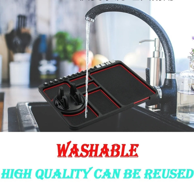 Support de téléphone antidérapant 4en1 Multifonctionnel en Silicone pour Tableau de Bord de Voiture - حامل هاتف لوحة سيارة من السيليكون متعدد الوظائف - تنزوت