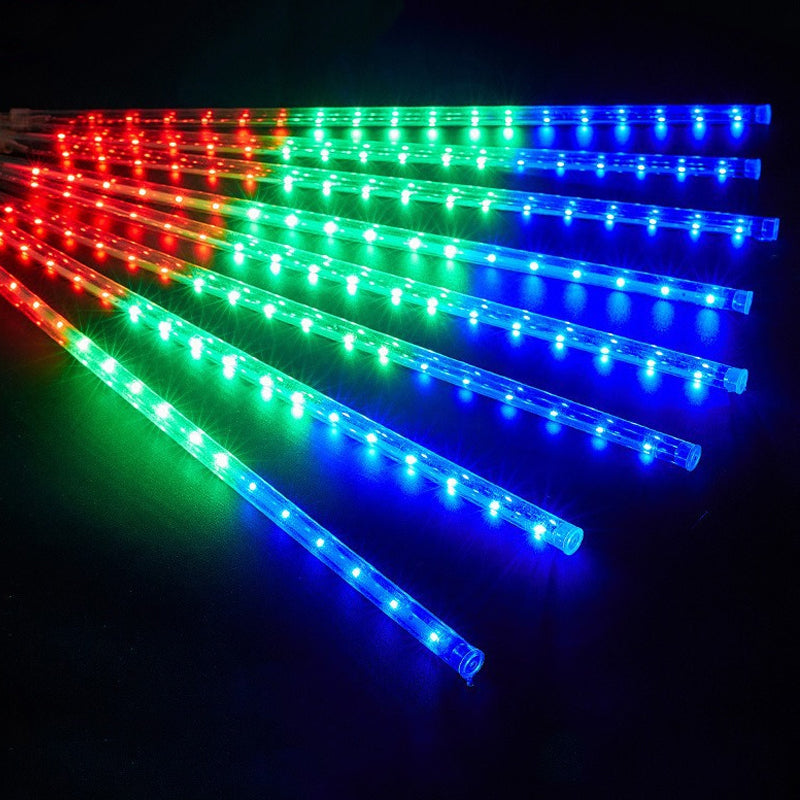 Lumière de Pluie de Météores LED RGB 8 Pièces pour Extérieur - أضواء شهب متساقطة ملونة لتزيين الحدائق والواجهات 8 قطع
