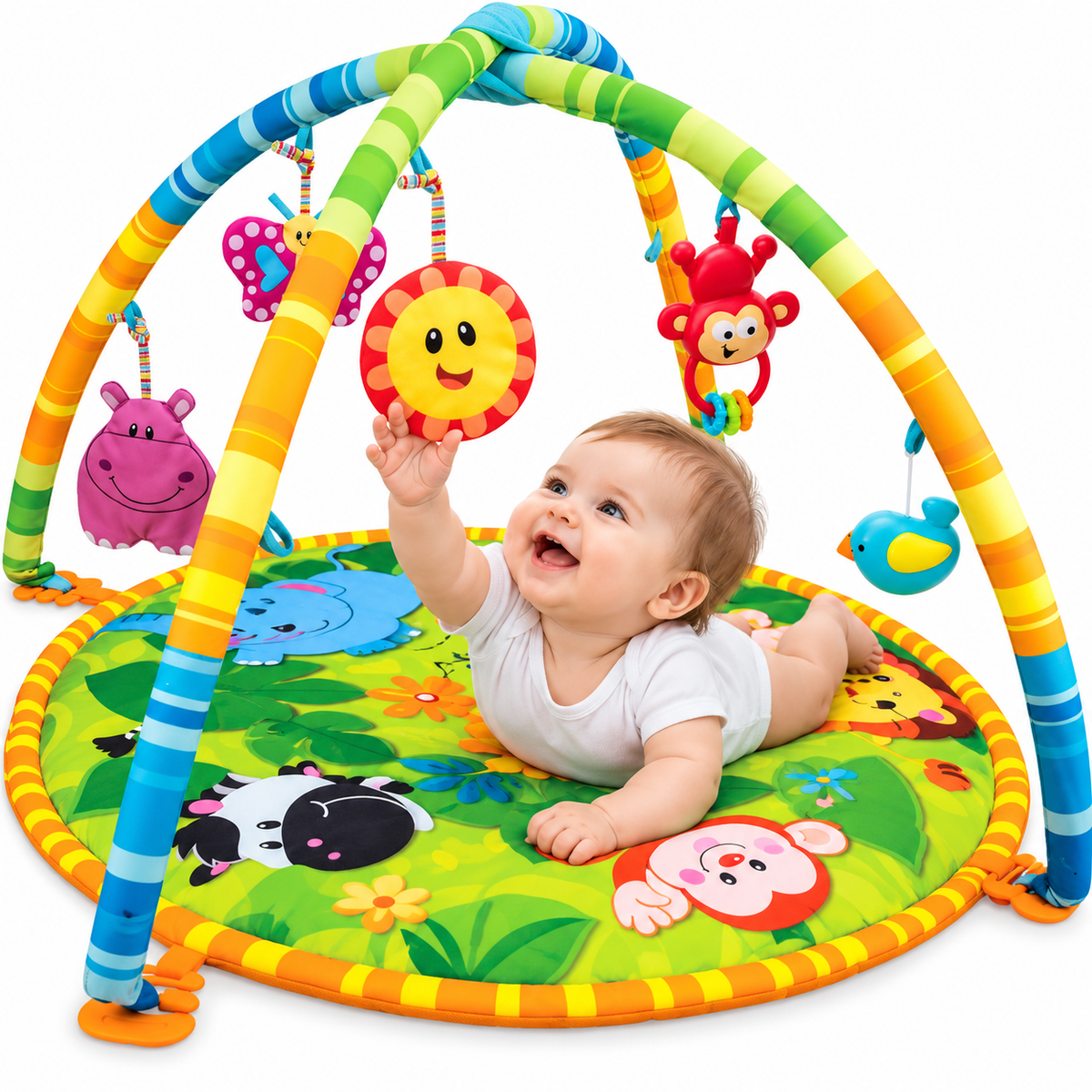 Tapis d’Éveil et d’Activités pour Bébé avec Arches 75×50 cm - بساط لعب وأنشطة للرضع بأقواس وألعاب معلّقة
