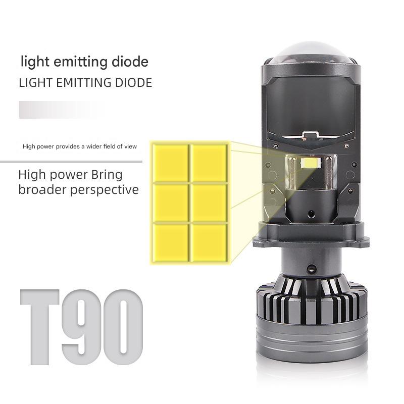 Mini Loupe Laser T90 H4 140W et Phares LED 6000K - كشافات ليد للسيارات بقوة 140 واط وإضاءة بيضاء 6000 كلفن