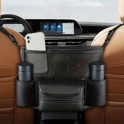 Sac de rangement central en cuir pour siège avant de voiture