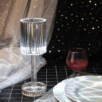 Veilleuse en cristal avec télécommande tactile USB
