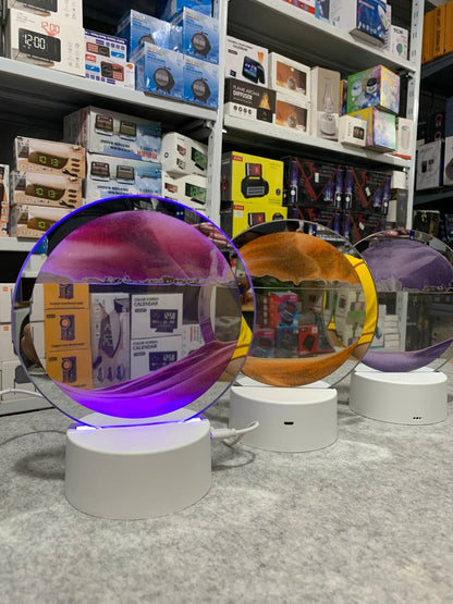 Sablier Lampe led 3D tactile USB en verre avec télécommande