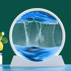 Sablier 3D en Verre rond 12 pouces pour la décoration de la maison