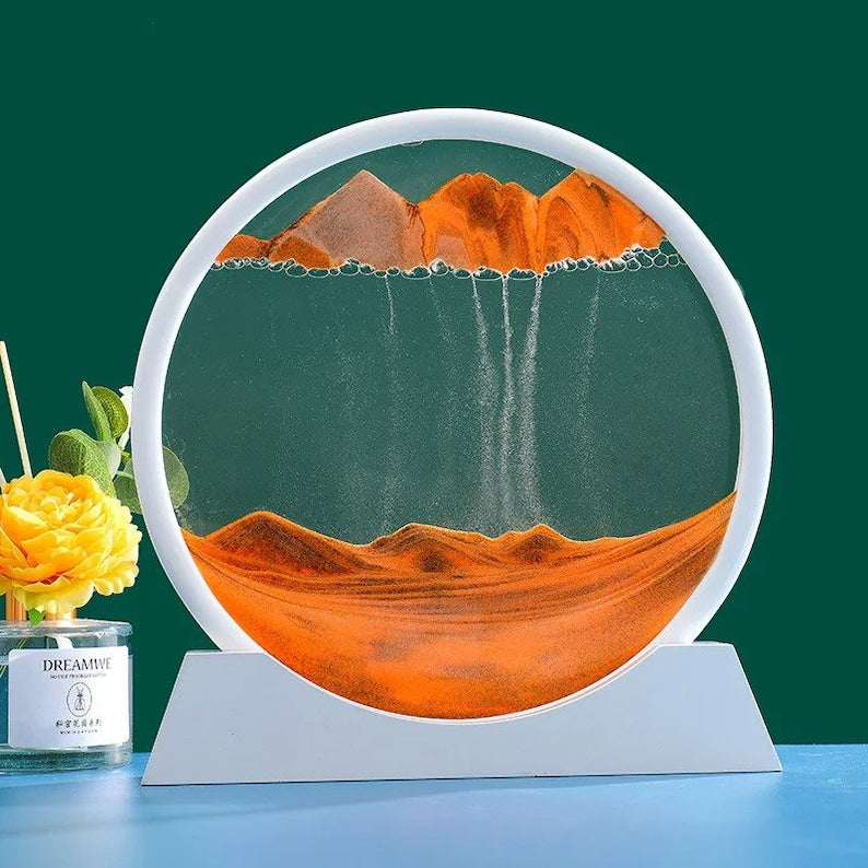 Sablier 3D en Verre rond 12 pouces pour la décoration de la maison