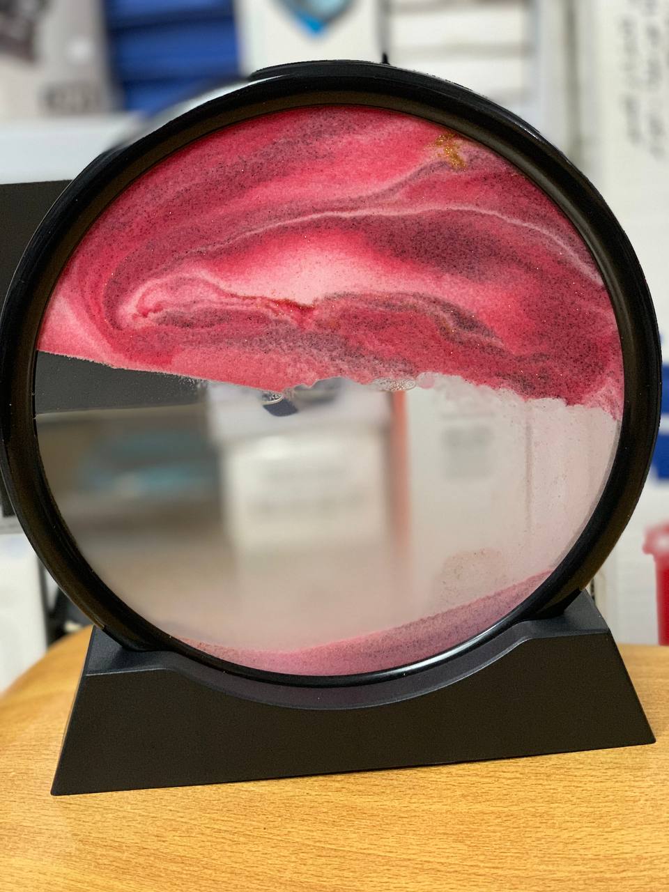 Sablier 3D en Verre rond 12 pouces pour la décoration de la maison
