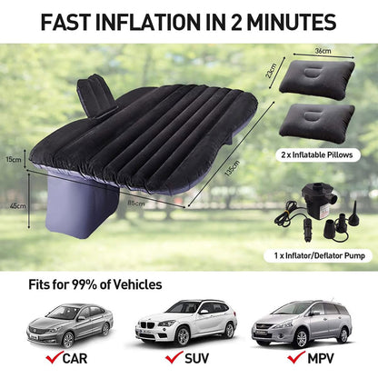 Lariz Matelas Gonflable Pour Voiture Avec Pompe 135x88x45 cm V2