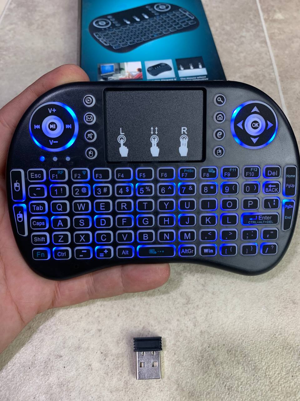 Clavier et Pad sans fil Tricolor rétroéclairé USB multimédia contrôle