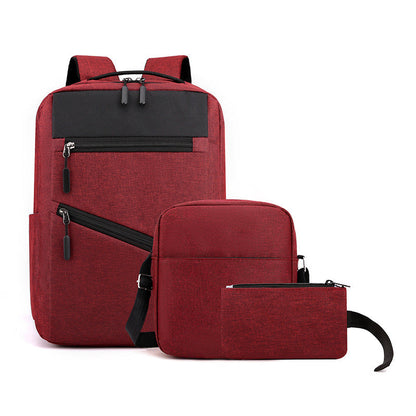 Sac à dos homme avec sac bandoulière et trousse 3en1 rouge 127772-5 – محفظة ظهر رجالية 3 قطع أحمر تنزوت