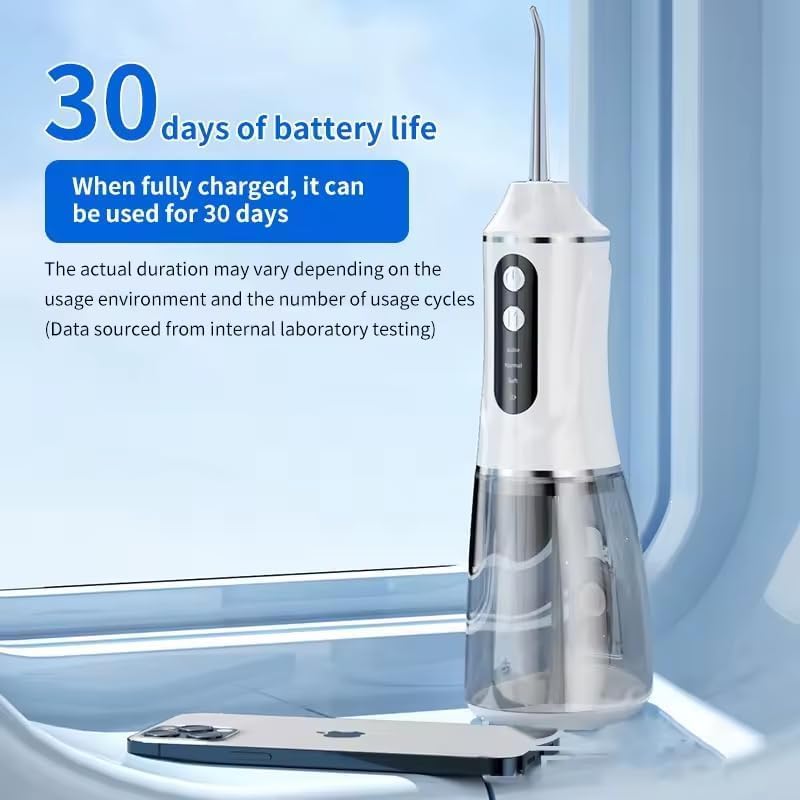 Hydropulseur Dentaire Sans Fil 380ml Pression 50-150 PSI 3 Modes - جهاز تنظيف الأسنان بالماء اللاسلكي