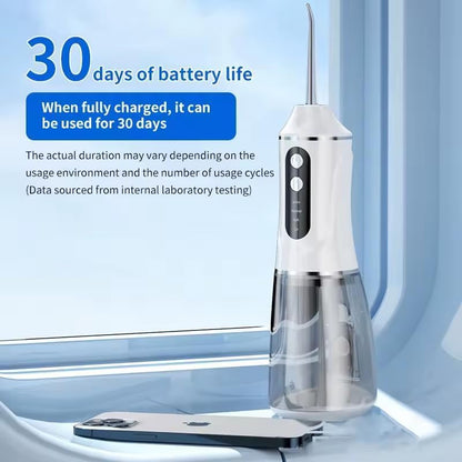 Hydropulseur Dentaire Sans Fil 380ml Pression 50-150 PSI 3 Modes - جهاز تنظيف الأسنان بالماء اللاسلكي