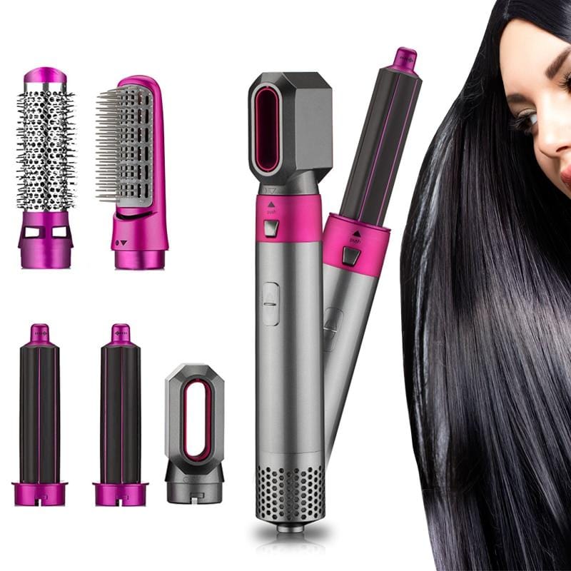 Sèche-cheveux peigne à air chaud 5in1 curling premium protection