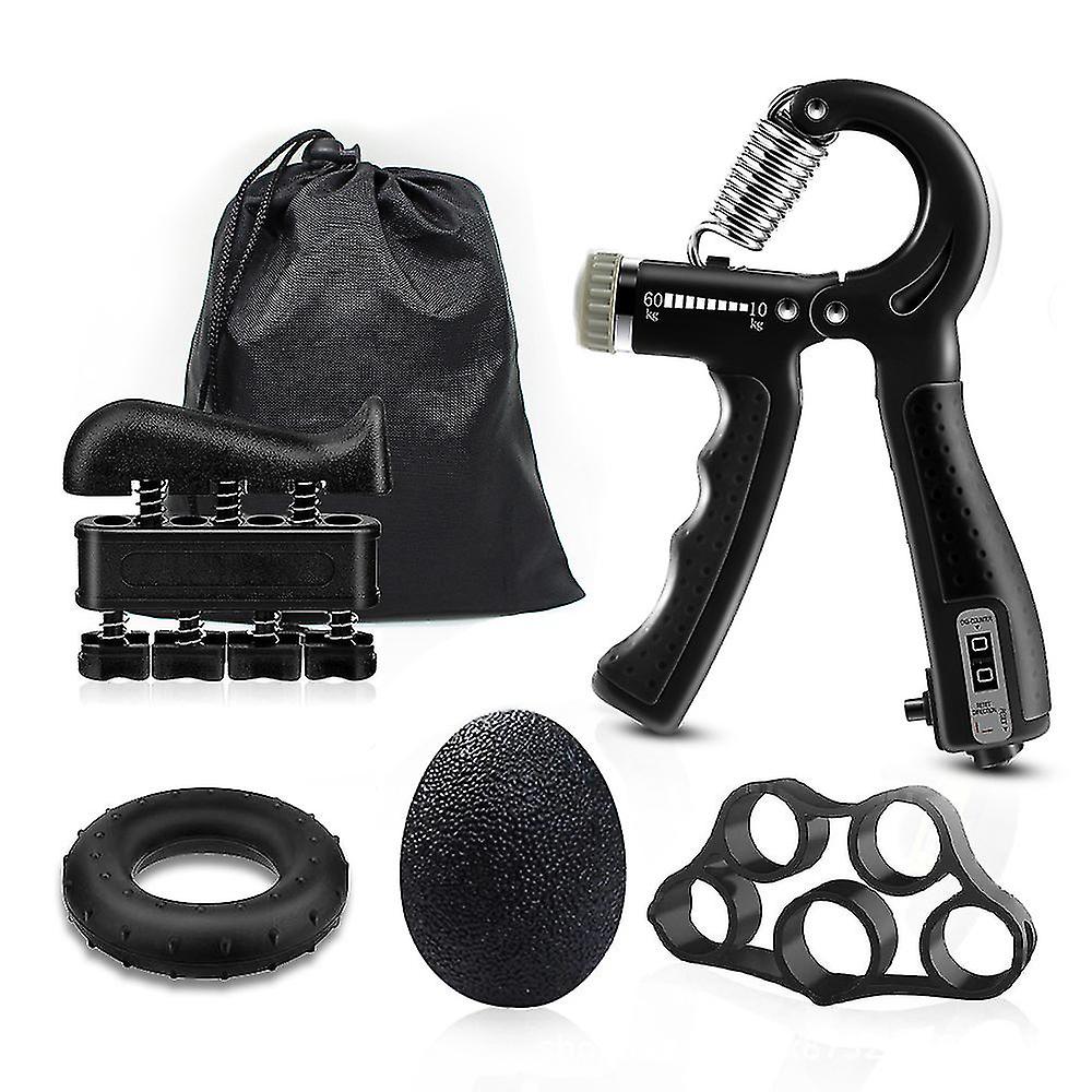 Kit de renforcement de la poignée (5 Pieces) entraîneur de force de préhension, entraînement de l'avant-bras, réglables, renforcement des doigts,