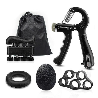 Kit de renforcement de la poignée (5 Pieces) entraîneur de force de préhension, entraînement de l'avant-bras, réglables, renforcement des doigts,