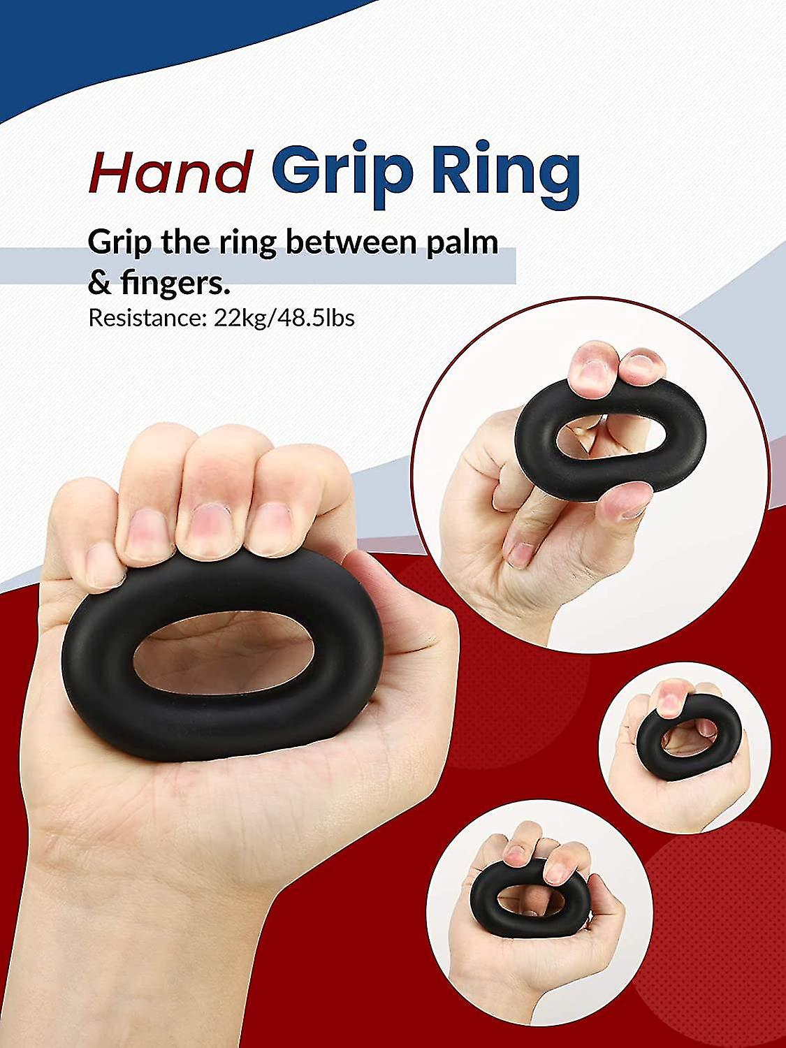Kit de renforcement de la poignée (5 Pieces) entraîneur de force de préhension, entraînement de l'avant-bras, réglables, renforcement des doigts,