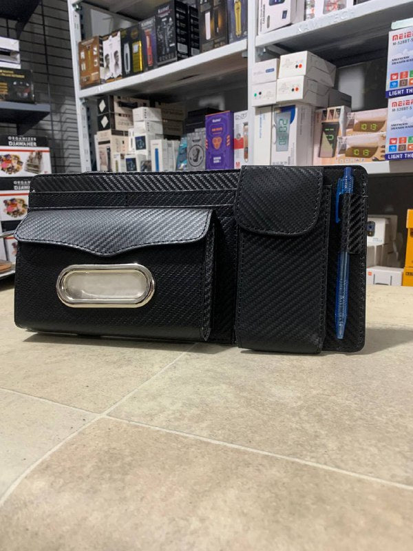 Sac de rangement universel pour pare-soleil de voiture avec étui à lunettes, porte