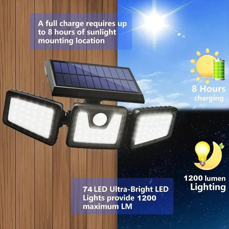 Lampe solaires d’extérieur etanche 112 LED Avec détecteur de mouvement FL-1725A