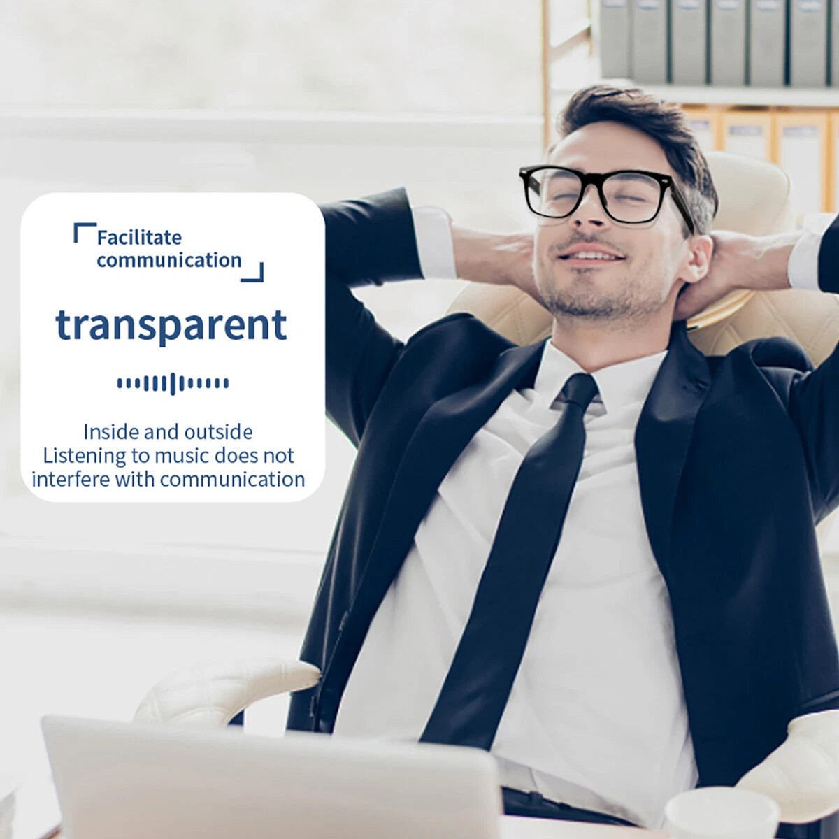 Lunettes Connectées GS03 de Traduction IA et Audio Open-Ear Bluetooth 5.4 - نظارات المترجم الذكية بالذكاء الاصطناعي