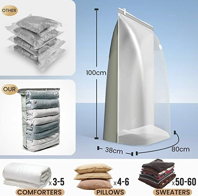 Sac Compression Sous Vide Taille 80 x 110 Cm