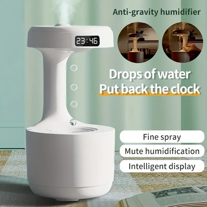 Réveil et Humidificateur d’air gouttelettes d’eau Anti-gravité 800ml