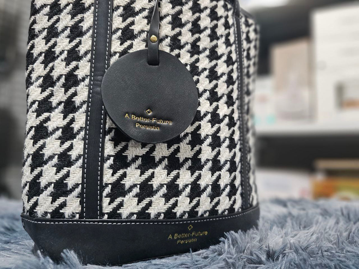 Sacs à bandoulière pied-de-poule Vintage pour femmes grande capacité