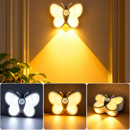 Lampe LED Papillon avec Détecteur de Mouvement Rechargeable USB 1PCS – مصباح فراشة بحساس الحركة قابل للشحن