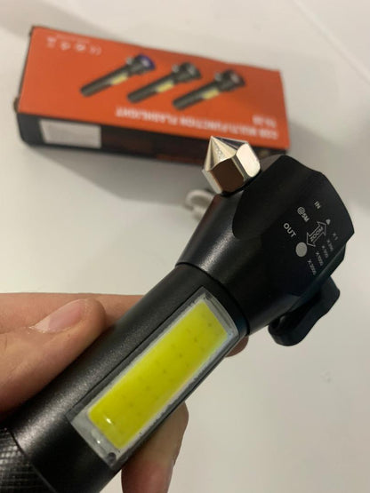 Lampe de poche rechargeable à LED avec brise vitre intégré - 300 Lumens