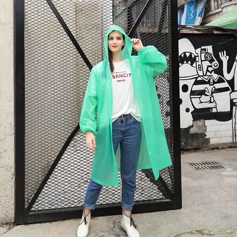 Manteau imperméable à capuche transparent, léger et réfléchissant,