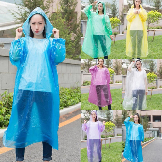 Poncho à capuche Transparent imperméable Pour Adulte protection d’urgence