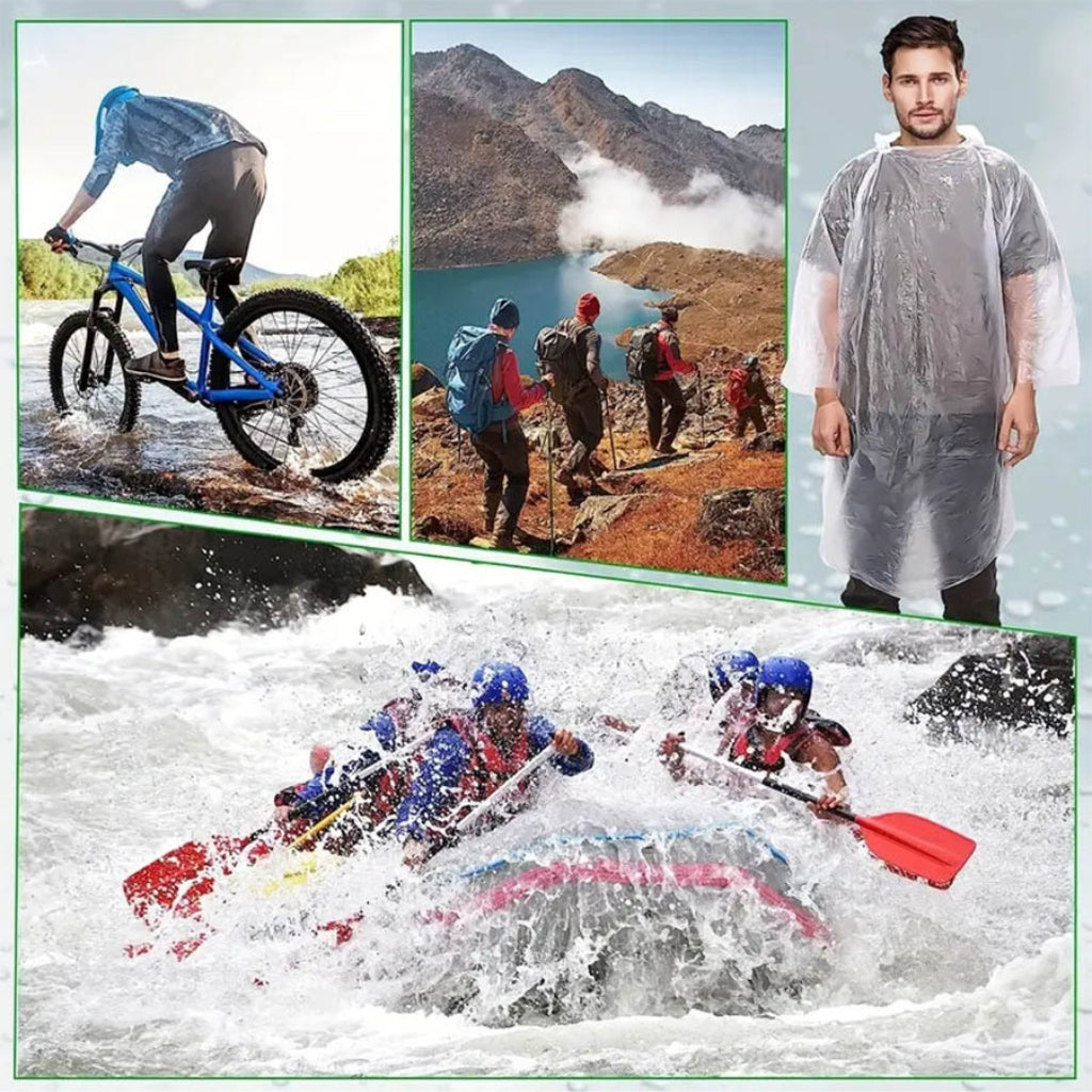 Poncho à capuche Transparent imperméable Pour Adulte protection d’urgence