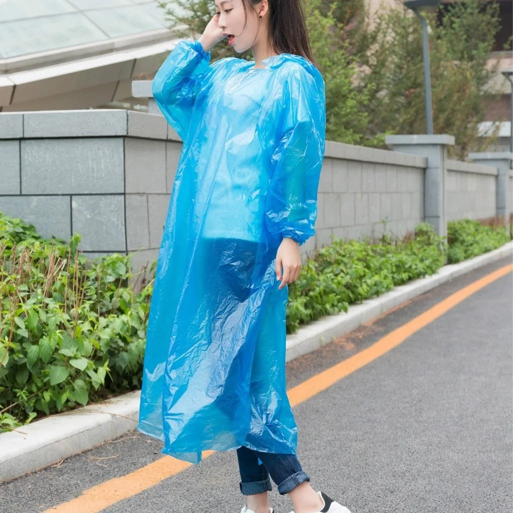 Poncho à capuche Transparent imperméable Pour Adulte protection d’urgence