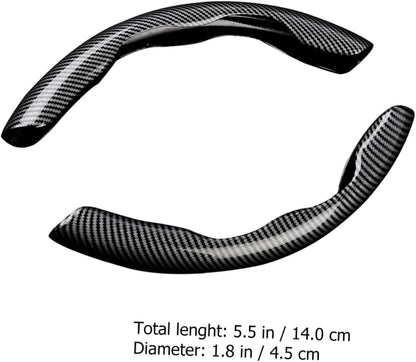 2 Pcs Housse de Volant Voiture antidérapant Noir carbon